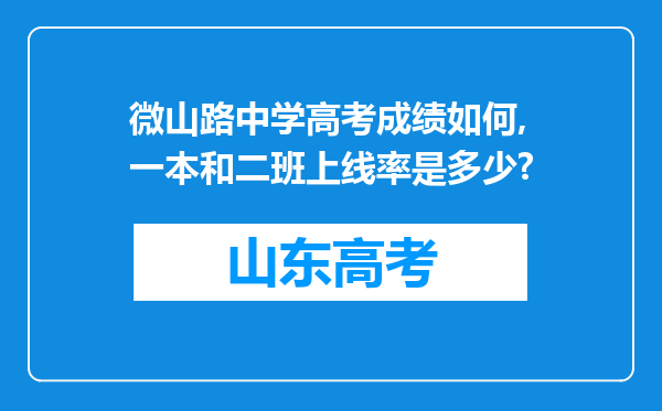 微山路中学高考成绩如何,一本和二班上线率是多少?