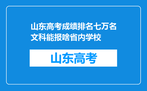 山东高考成绩排名七万名文科能报啥省内学校