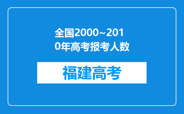 全国2000~2010年高考报考人数