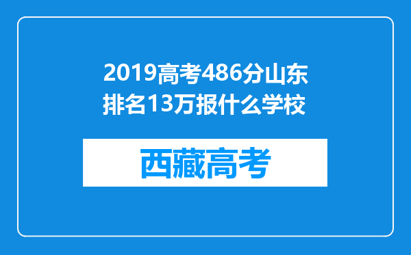 2019高考486分山东排名13万报什么学校