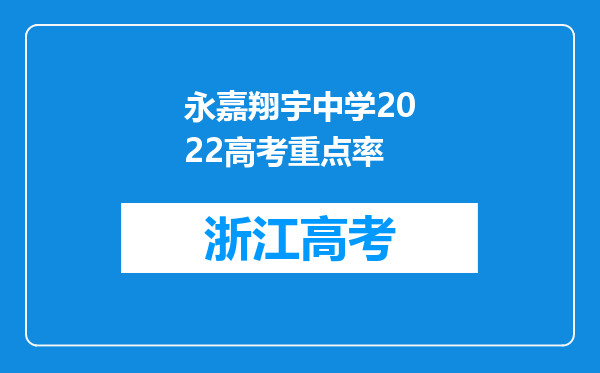 永嘉翔宇中学2022高考重点率