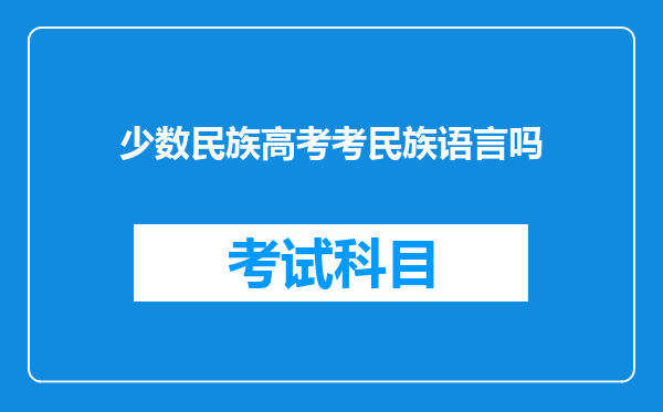 少数民族高考考民族语言吗