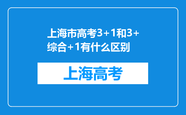 上海市高考3+1和3+综合+1有什么区别