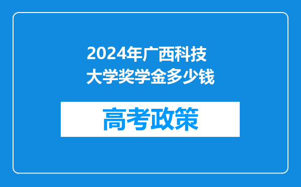 2024年广西科技大学奖学金多少钱