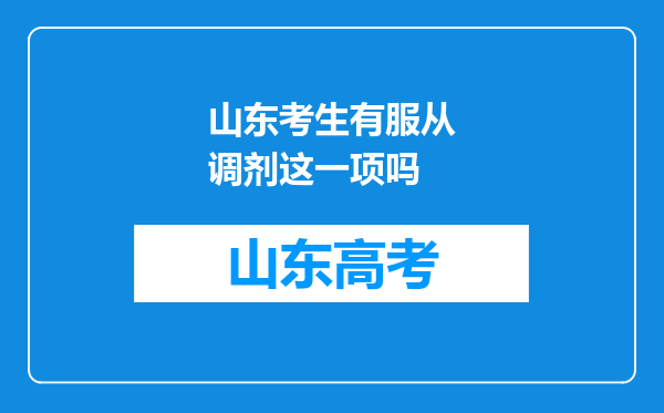 山东考生有服从调剂这一项吗