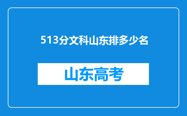 513分文科山东排多少名