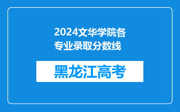 2024文华学院各专业录取分数线