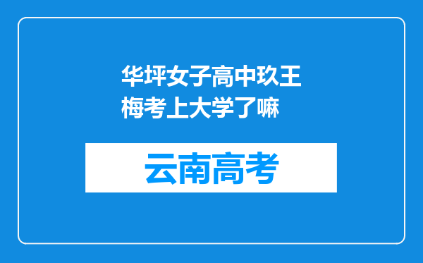 华坪女子高中玖王梅考上大学了嘛