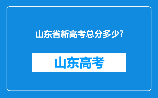 山东省新高考总分多少?