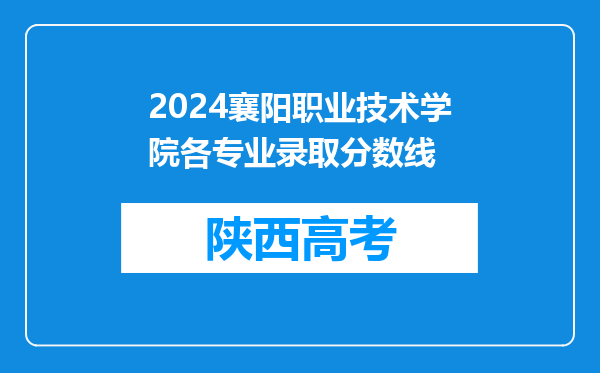 2024襄阳职业技术学院各专业录取分数线