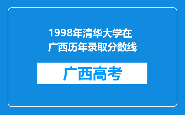 1998年清华大学在广西历年录取分数线