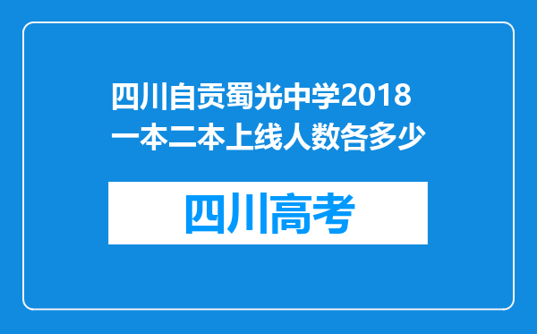 四川自贡蜀光中学2018一本二本上线人数各多少