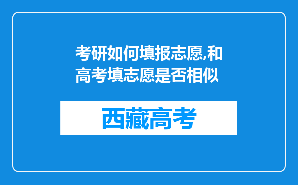 考研如何填报志愿,和高考填志愿是否相似