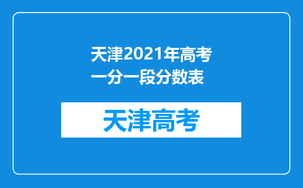 天津2021年高考一分一段分数表