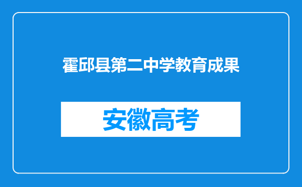 霍邱县第二中学教育成果