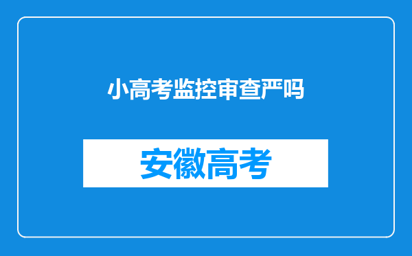 小高考监控审查严吗