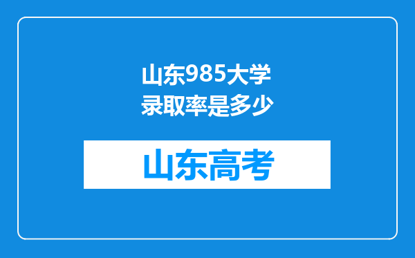 山东985大学录取率是多少