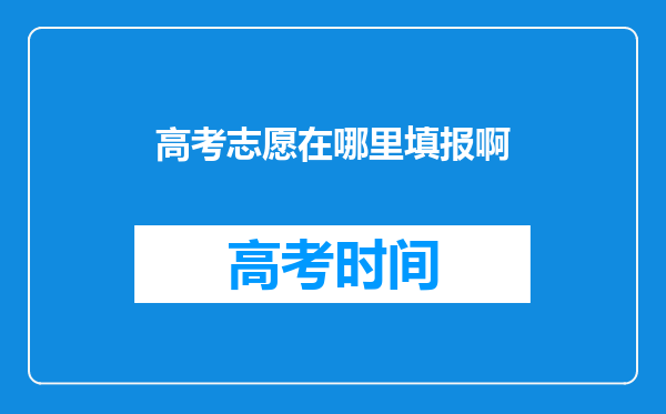 高考志愿在哪里填报啊