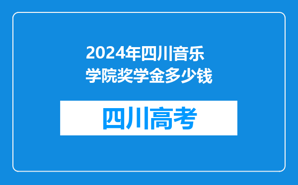 2024年四川音乐学院奖学金多少钱