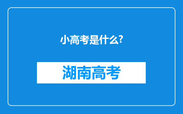 小高考是什么?