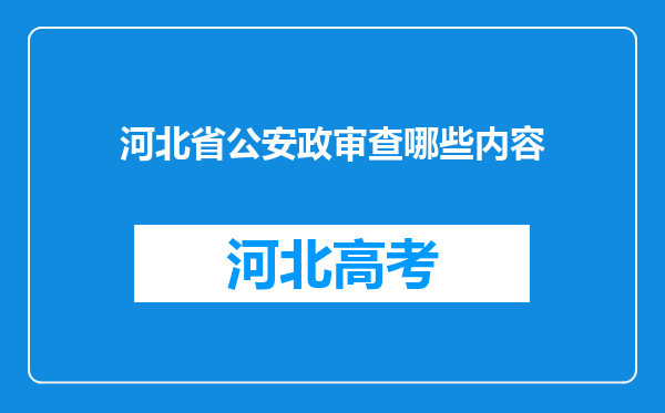 河北省公安政审查哪些内容