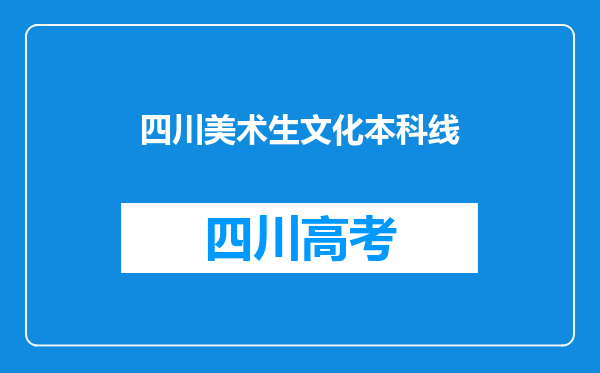 四川美术生文化本科线