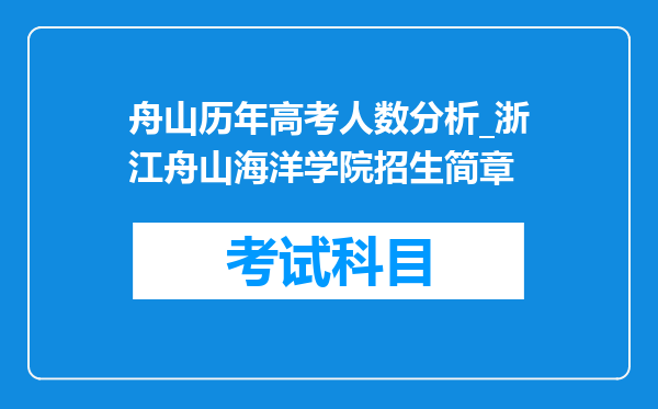 舟山历年高考人数分析_浙江舟山海洋学院招生简章