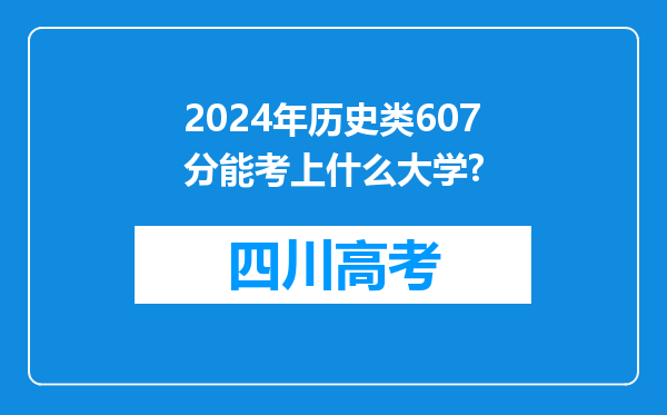 2024年历史类607分能考上什么大学?