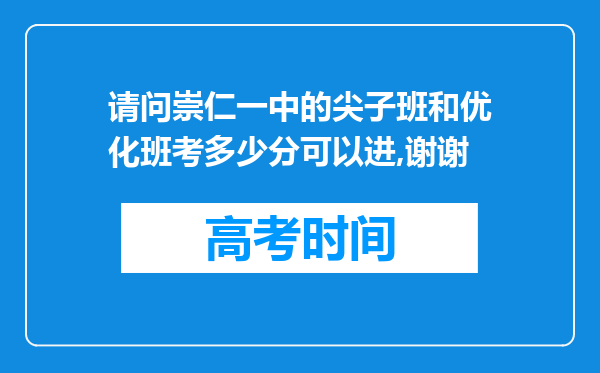 请问崇仁一中的尖子班和优化班考多少分可以进,谢谢