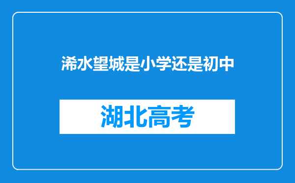 浠水望城是小学还是初中