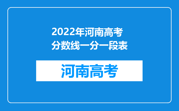 2022年河南高考分数线一分一段表