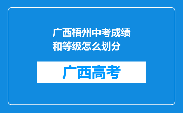 广西梧州中考成绩和等级怎么划分