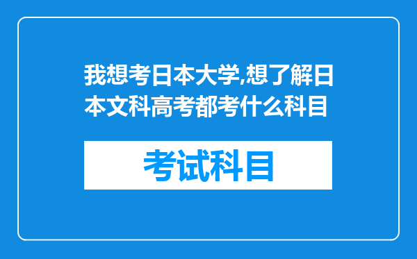 我想考日本大学,想了解日本文科高考都考什么科目