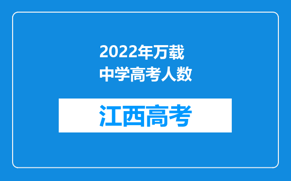 2022年万载中学高考人数