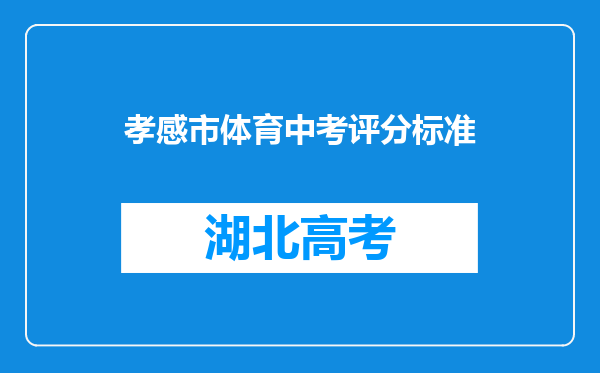 孝感市体育中考评分标准