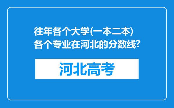 往年各个大学(一本二本)各个专业在河北的分数线?