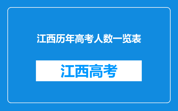 江西历年高考人数一览表