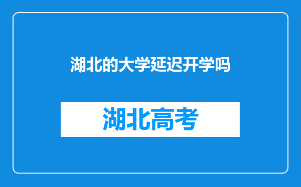 湖北的大学延迟开学吗