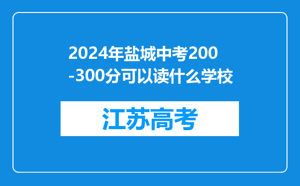 2024年盐城中考200-300分可以读什么学校