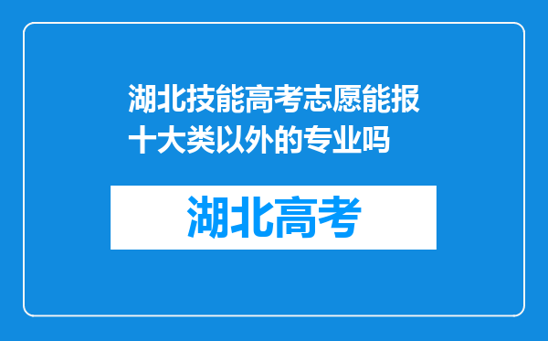 湖北技能高考志愿能报十大类以外的专业吗