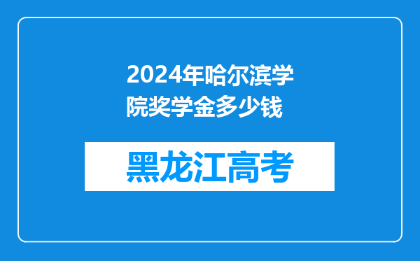 2024年哈尔滨学院奖学金多少钱