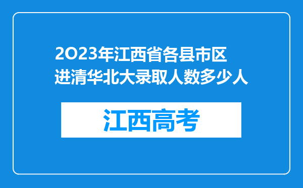 2O23年江西省各县市区进清华北大录取人数多少人