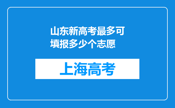 山东新高考最多可填报多少个志愿