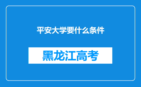 平安大学要什么条件