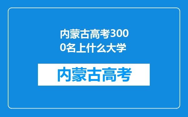 内蒙古高考3000名上什么大学