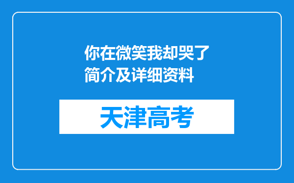 你在微笑我却哭了简介及详细资料