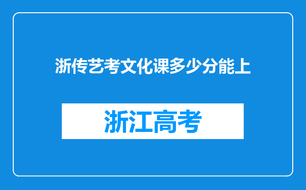 浙传艺考文化课多少分能上