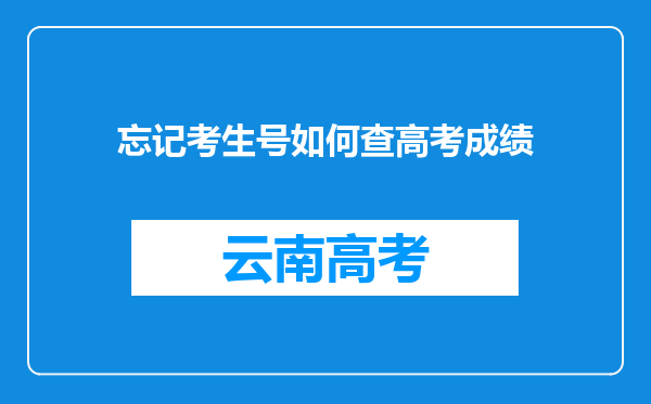 忘记考生号如何查高考成绩