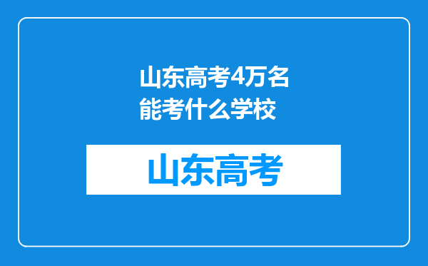 山东高考4万名能考什么学校