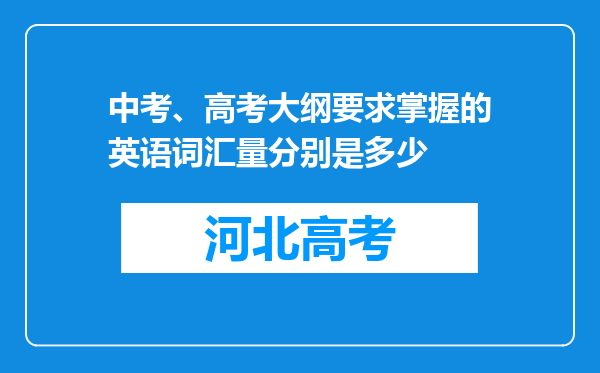 中考、高考大纲要求掌握的英语词汇量分别是多少